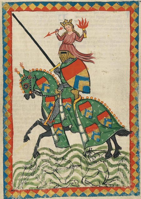 representation of knight Ulrich von Liechtenstein in Frauendienst